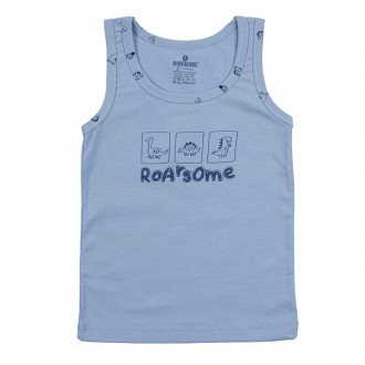 Детски памучен потник "Roarsome" в синьо 1