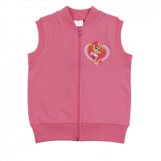 Ватиран едноцветен елек в корал