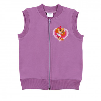 Ватиран едноцветен елек в лилаво