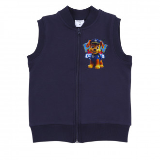 Ватиран едноцветен елек в тъмносиньо