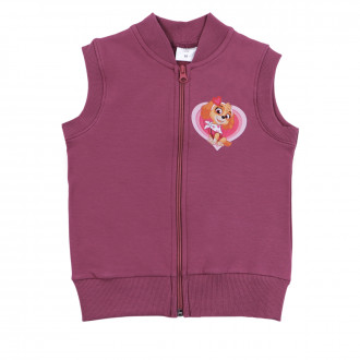 Ватиран едноцветен елек в цвят вишна