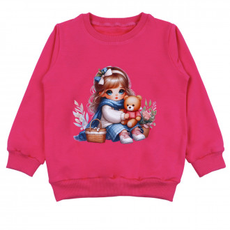 Детска ватирана блуза ''Пикник'' в наситено розово