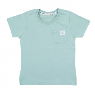 Зелена тениска за момчета с джобче 1