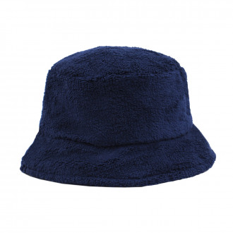 Зимна пухена шапка с периферия в тъмносиньо