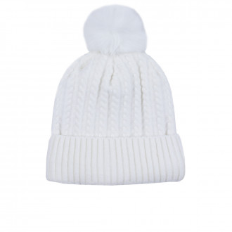 Зимна шапка за момичета в екрю
