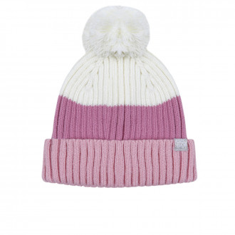 Зимна шапка от едро плетиво в три цвята