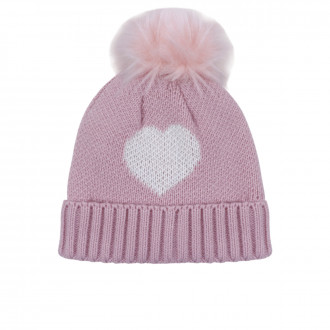 Бебешка зимна шапка с пискюл "Heart"