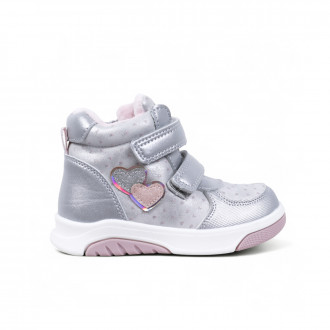 Зимни детски боти "Hearts" в сиво