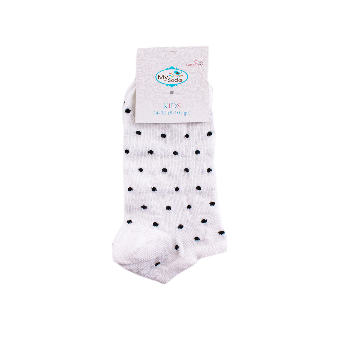Детски къси чорапки тип терлик за момичета на точки