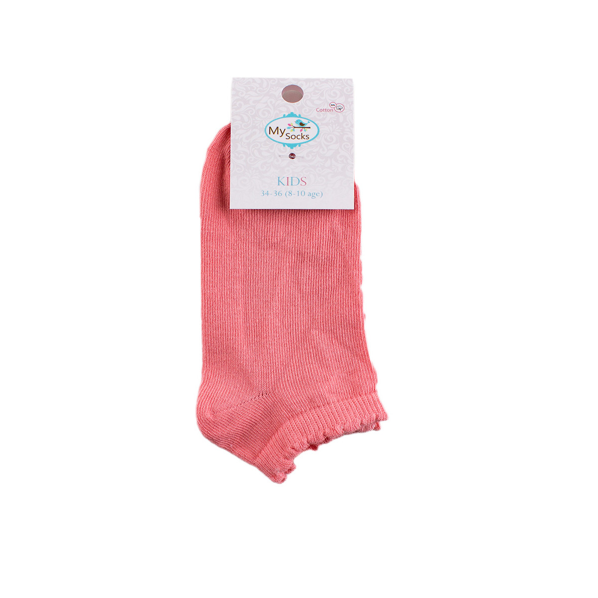 Детски къси чорапки тип терлик в цвят пудра