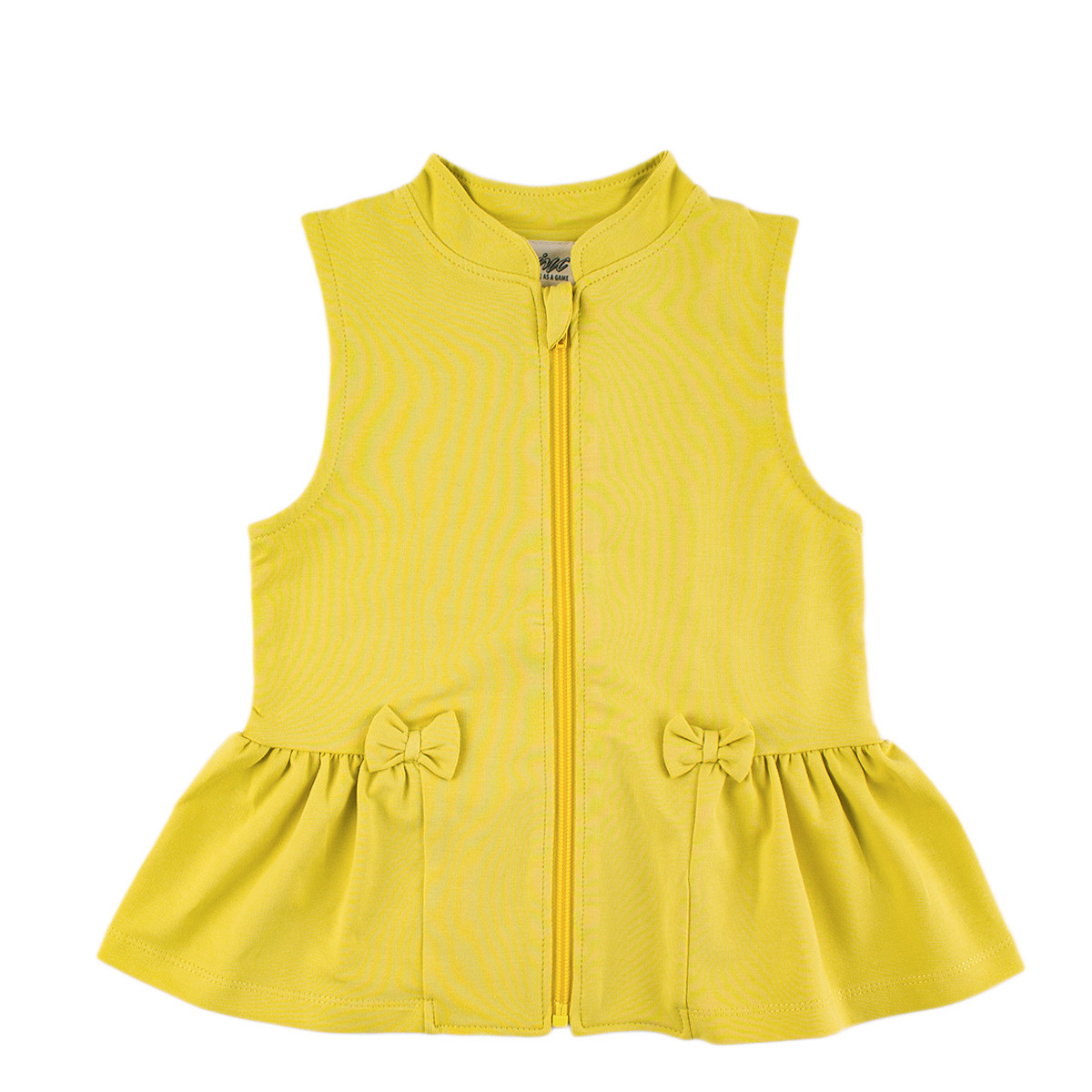 Памучен елек за момичета в жълт цвят 
