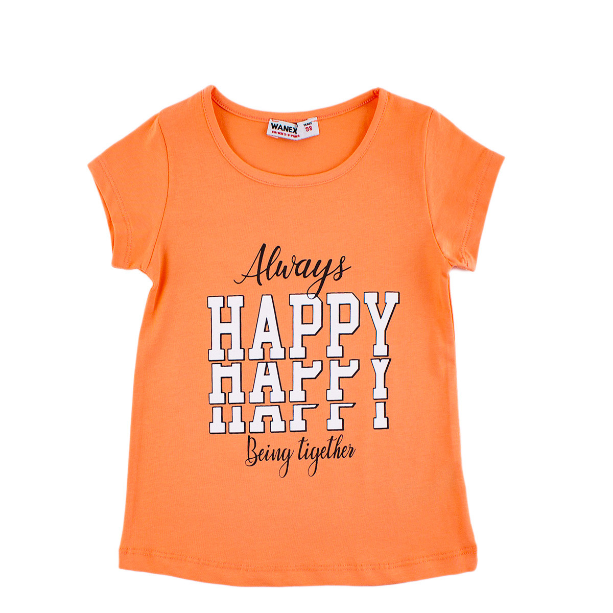 Детска тениска за момичета в оранжев цвят 