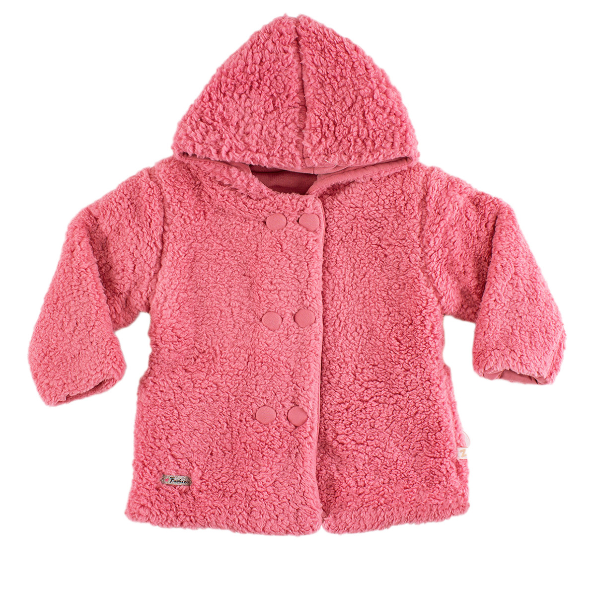 Пухено палтенце за момичета в розов цвят 