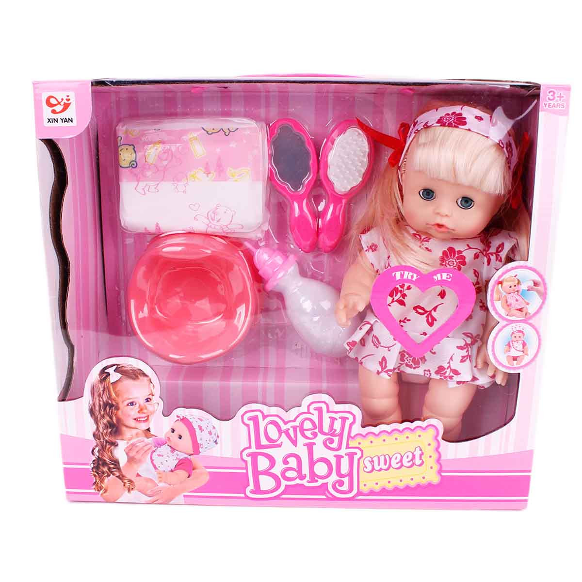 Кукла-бебе с аксесоари 34 х 31 см.