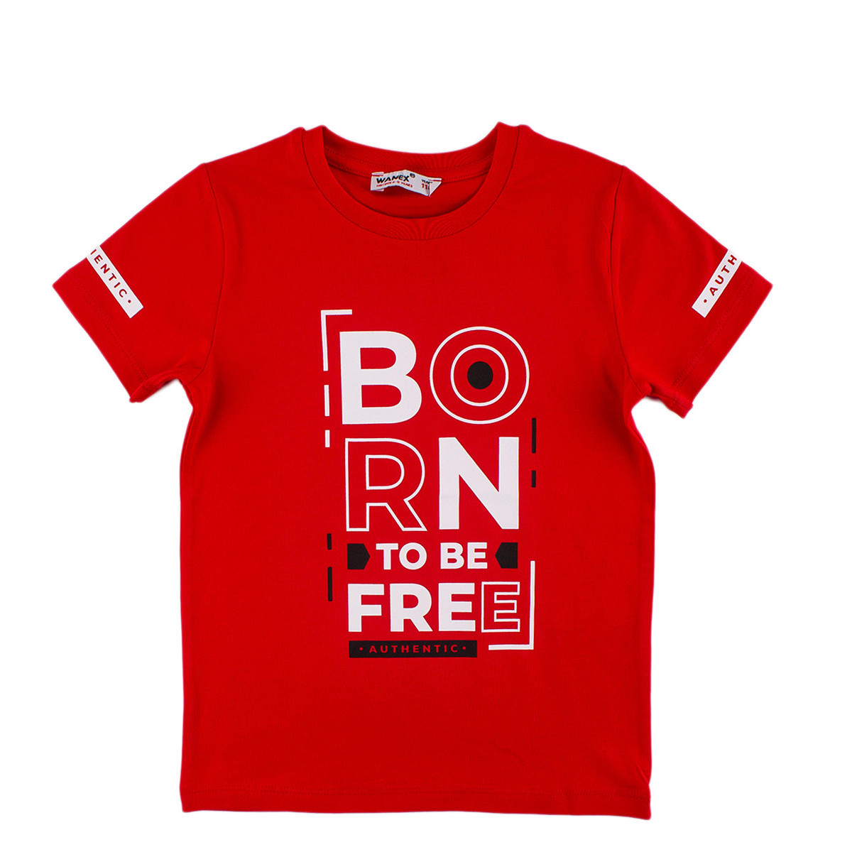 Детска тениска "Born to be free" в червено