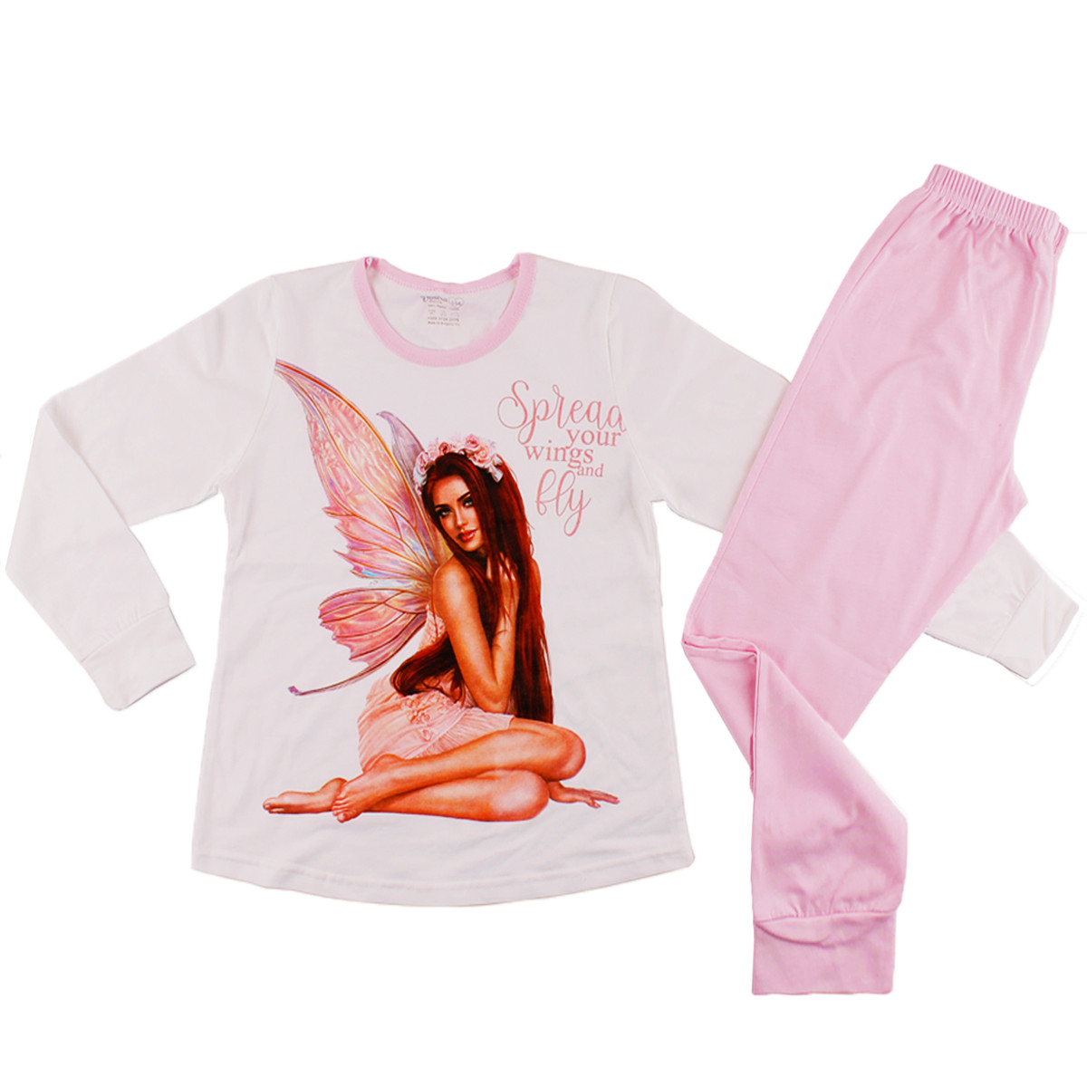 Детска памучна пижама "Fly" в розово