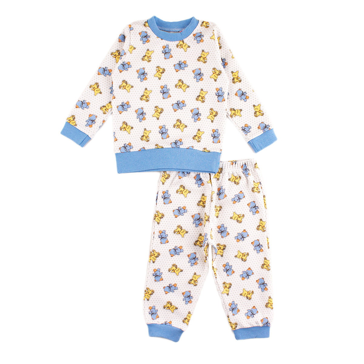 Бебешка памучна пижама с щампиран десен