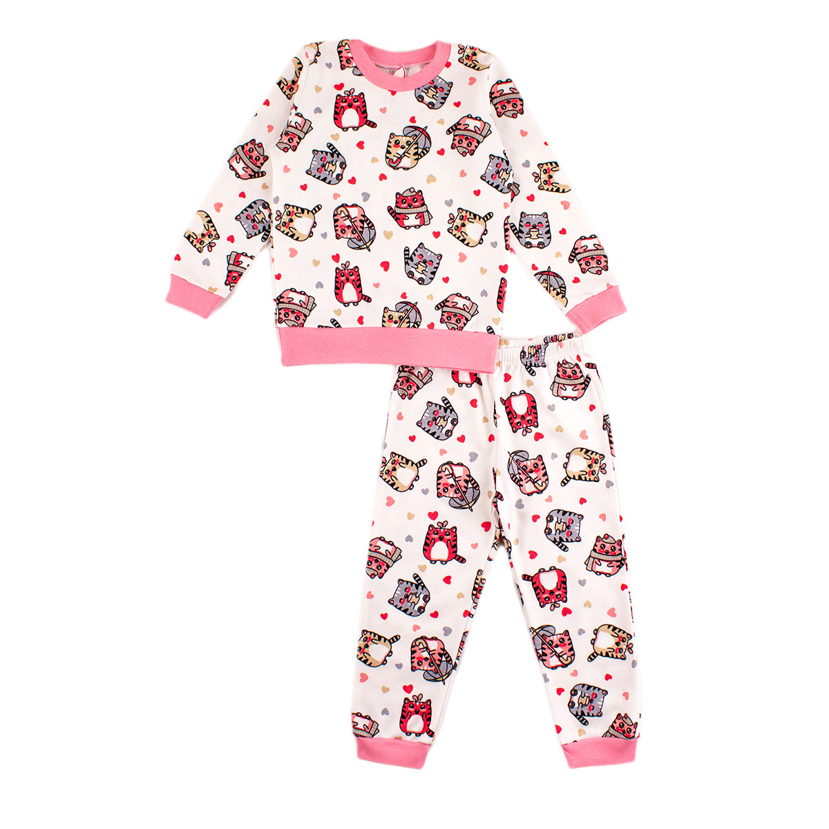 Детска памучна пижама с щампиран десен 