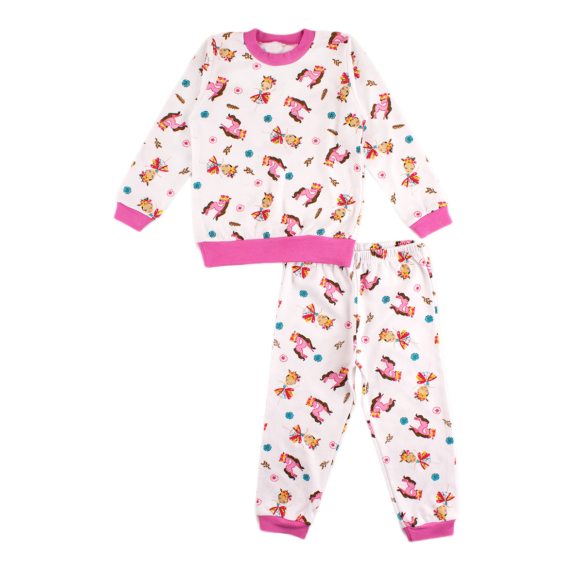 Детска памучна пижама с щампиран десен 