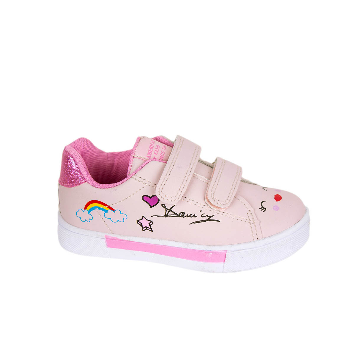 Детски спортни обувки в опушено розов цвят
