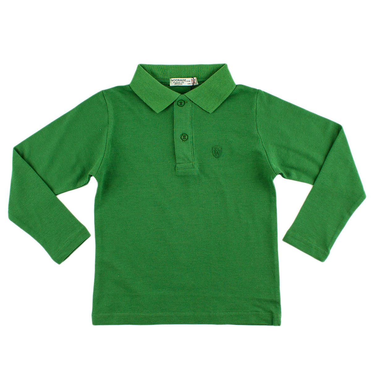 Детска блуза с якичка в зелено за момчета
