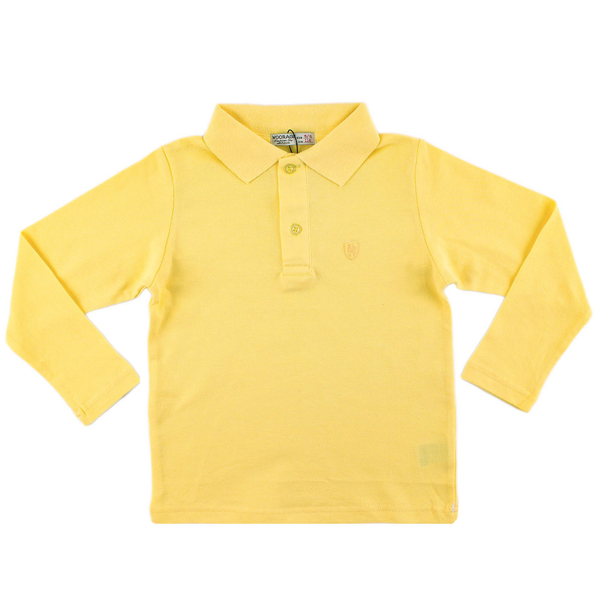 Детска блуза с якичка в жълто за момчета