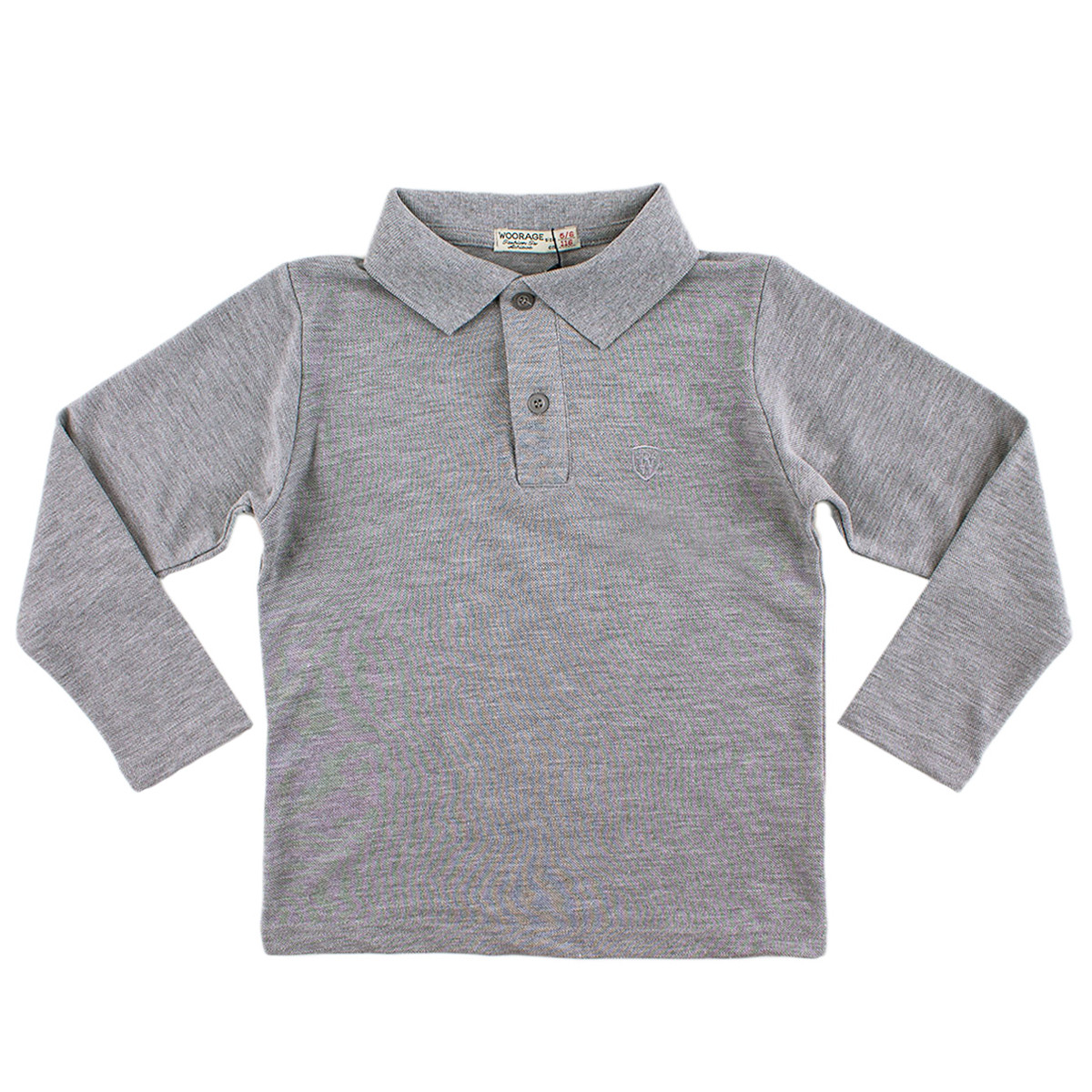 Детска блуза с якичка в сив меланж за момчета