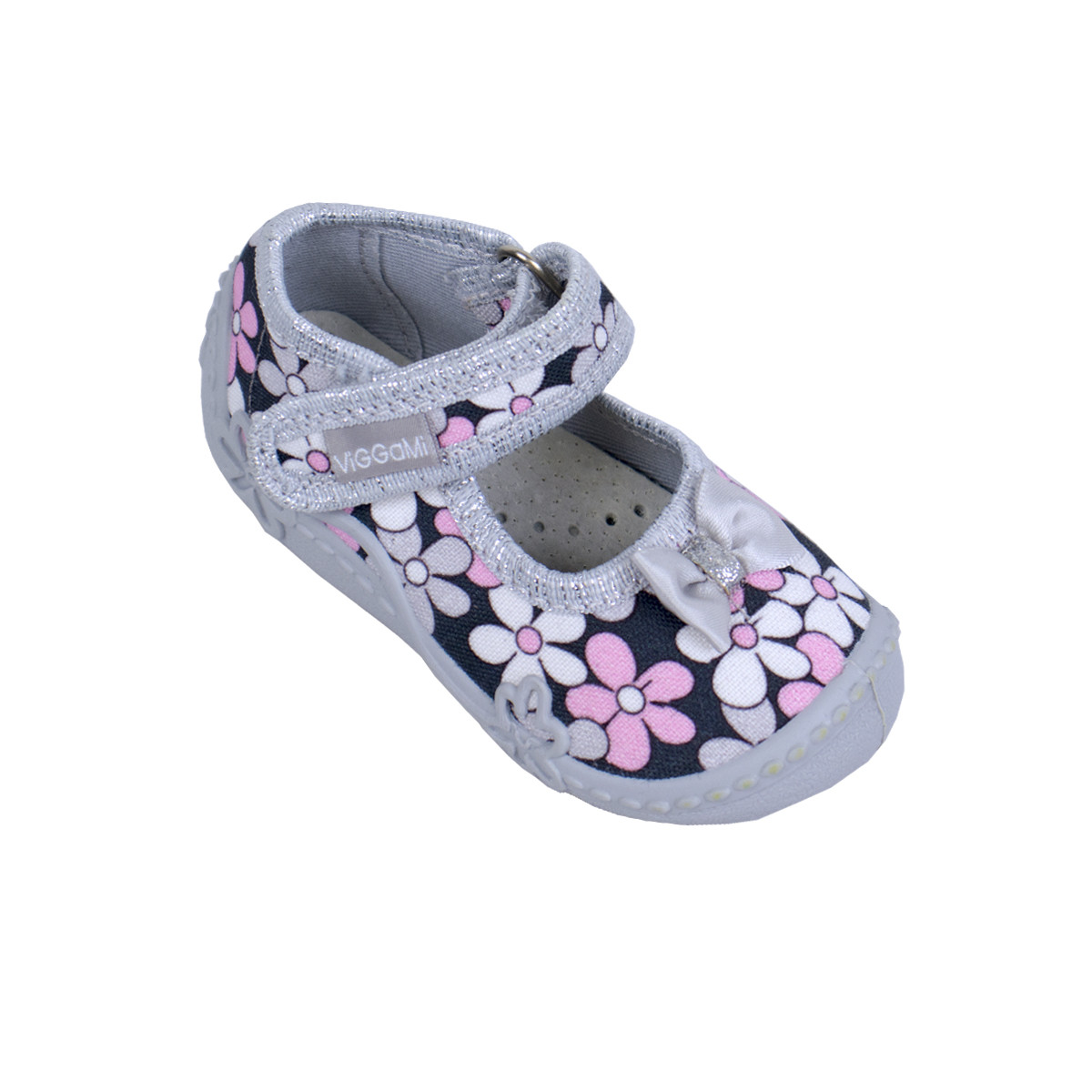 Анатомични дишащи текстилни обувки за момичета "Flowers"