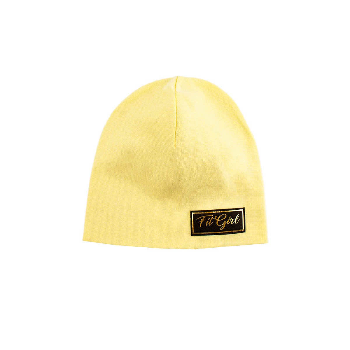 Двупластова трикотажна шапка в жълто