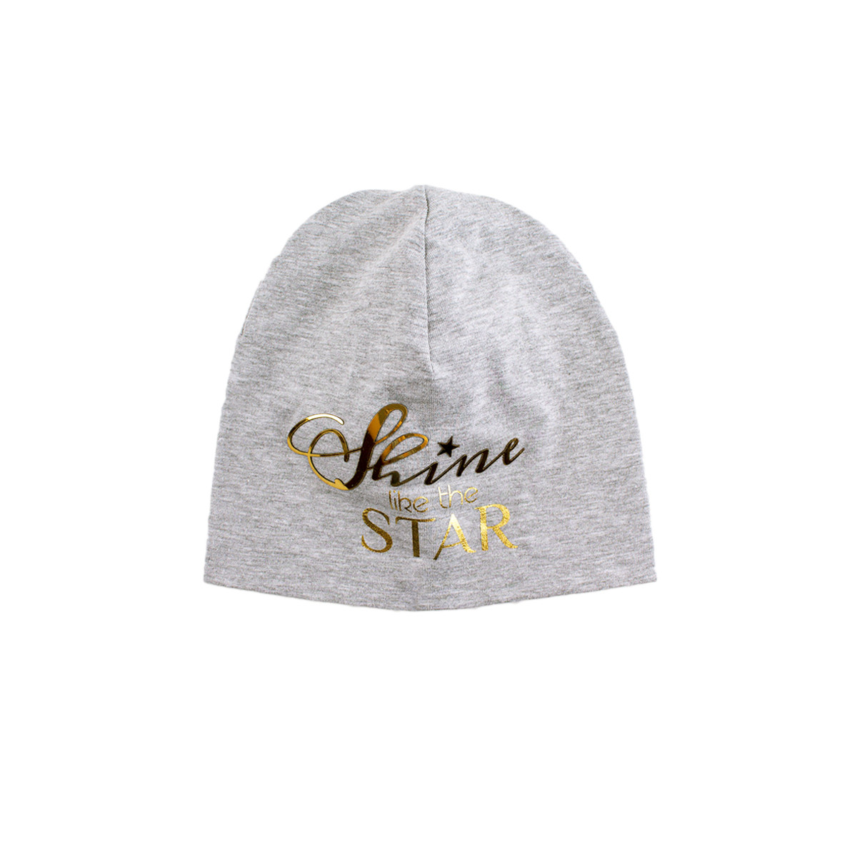 Двупластова трикотажна шапка "Shine like the star" в сиво