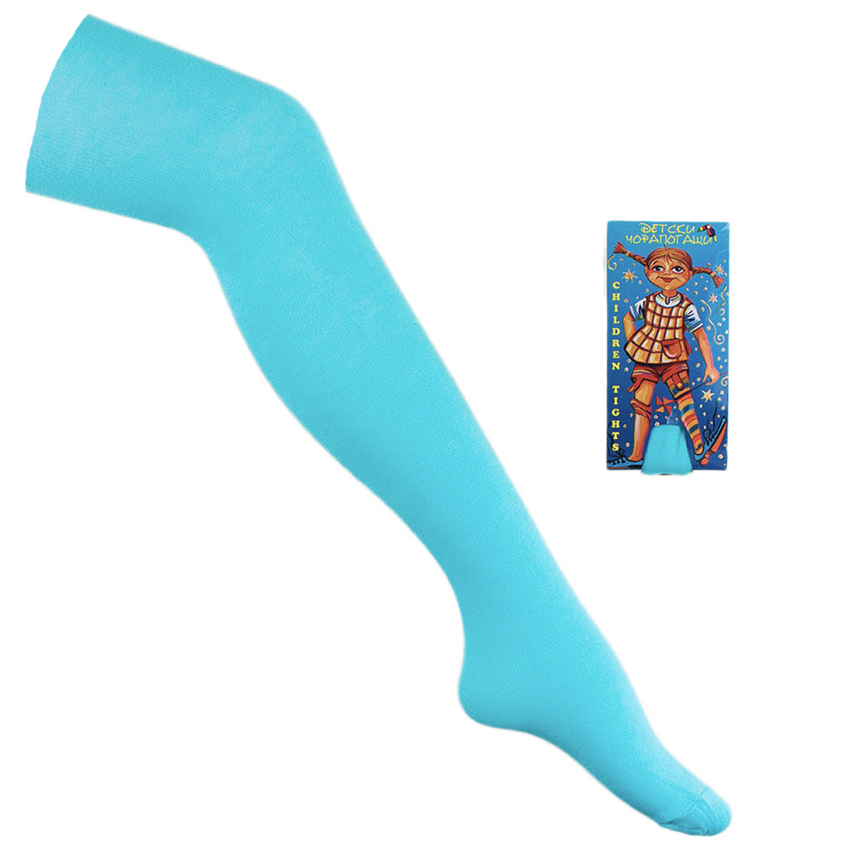 Памучен чорапогащник в електриково синьо