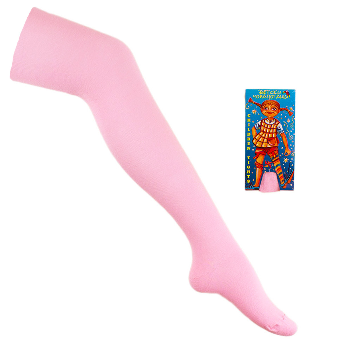 Памучен чорапогащник в розово