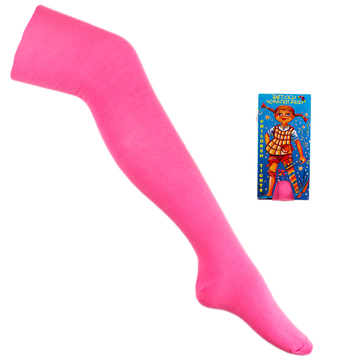 Памучен чорапогащник в наситено розово