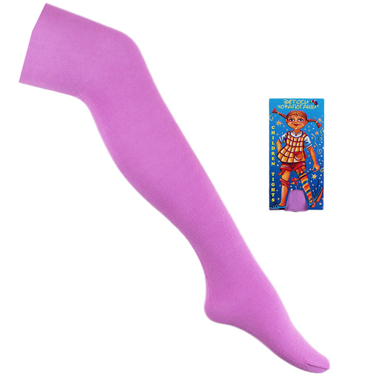 Памучен чорапогащник в лилаво