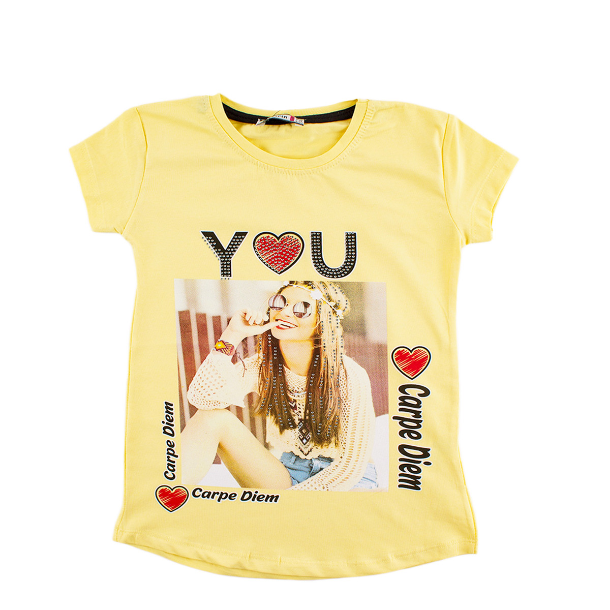 Детска тениска в жълто за момичета