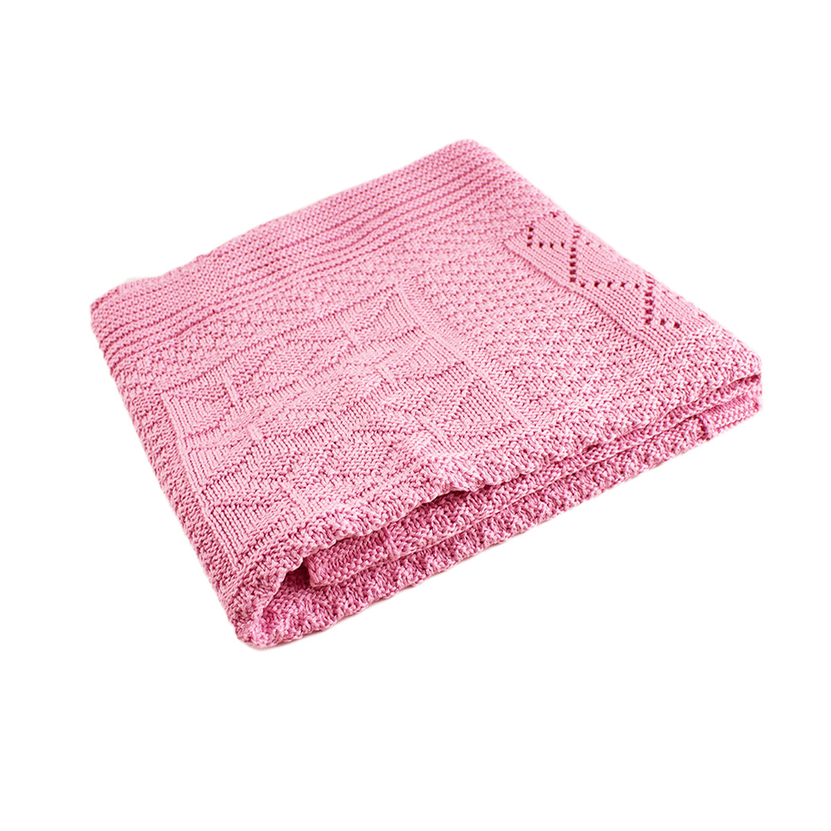 Плетено одеялце-пелена в светлолилаво 80x95 см