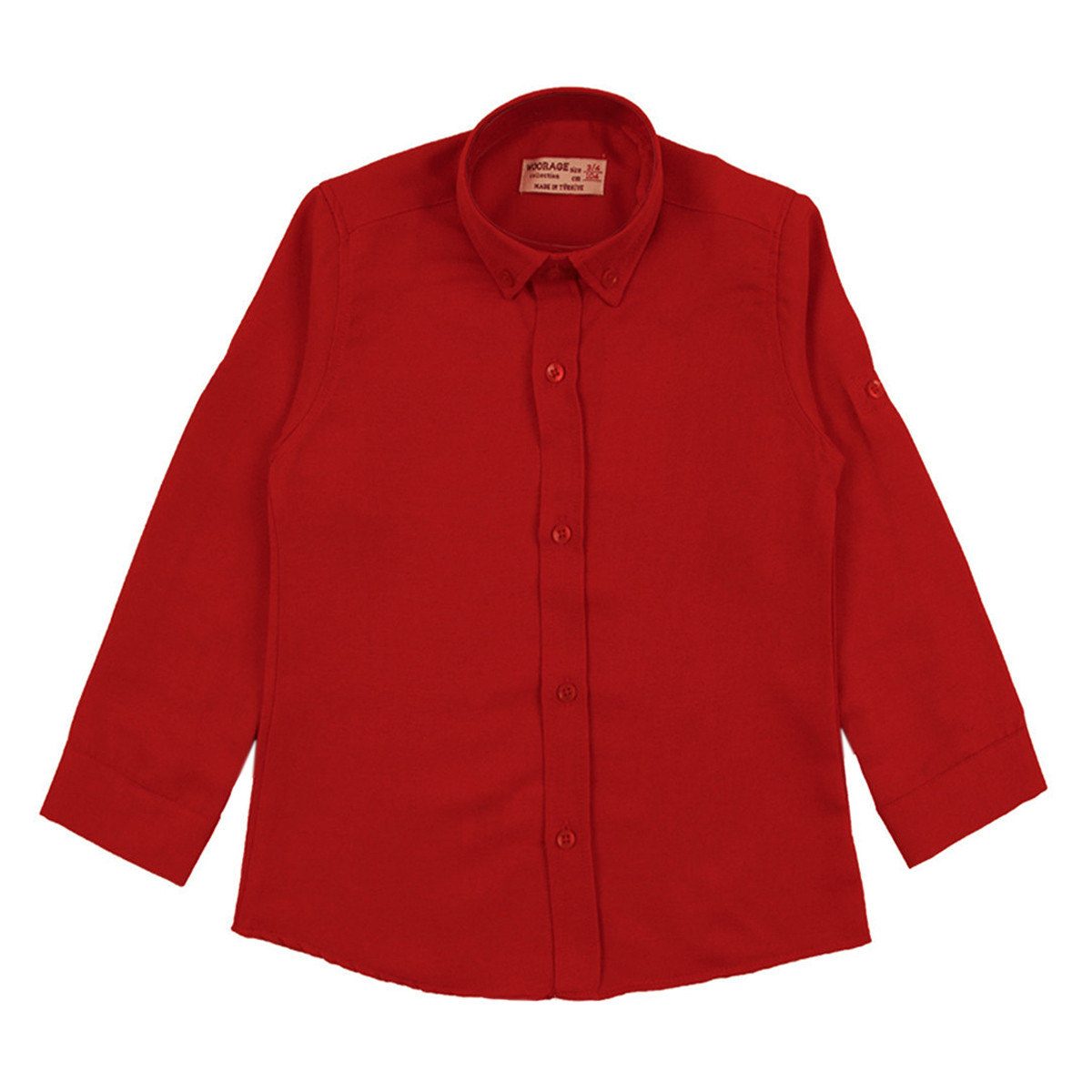 Детска памучна риза за момчета в червено