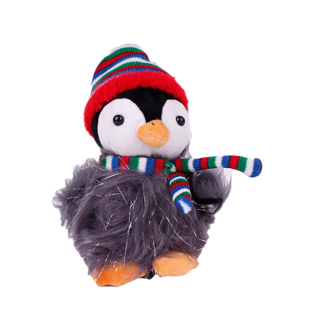 Коледен пингвин с шапка и шалче 21 см.