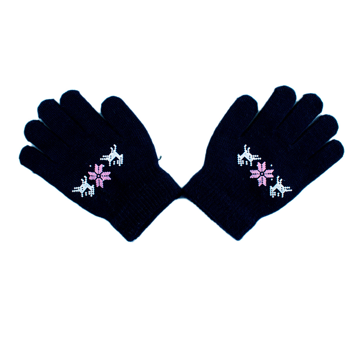 Детски ръкавици в тъмносиньо за момичета (14 - 16 см.)