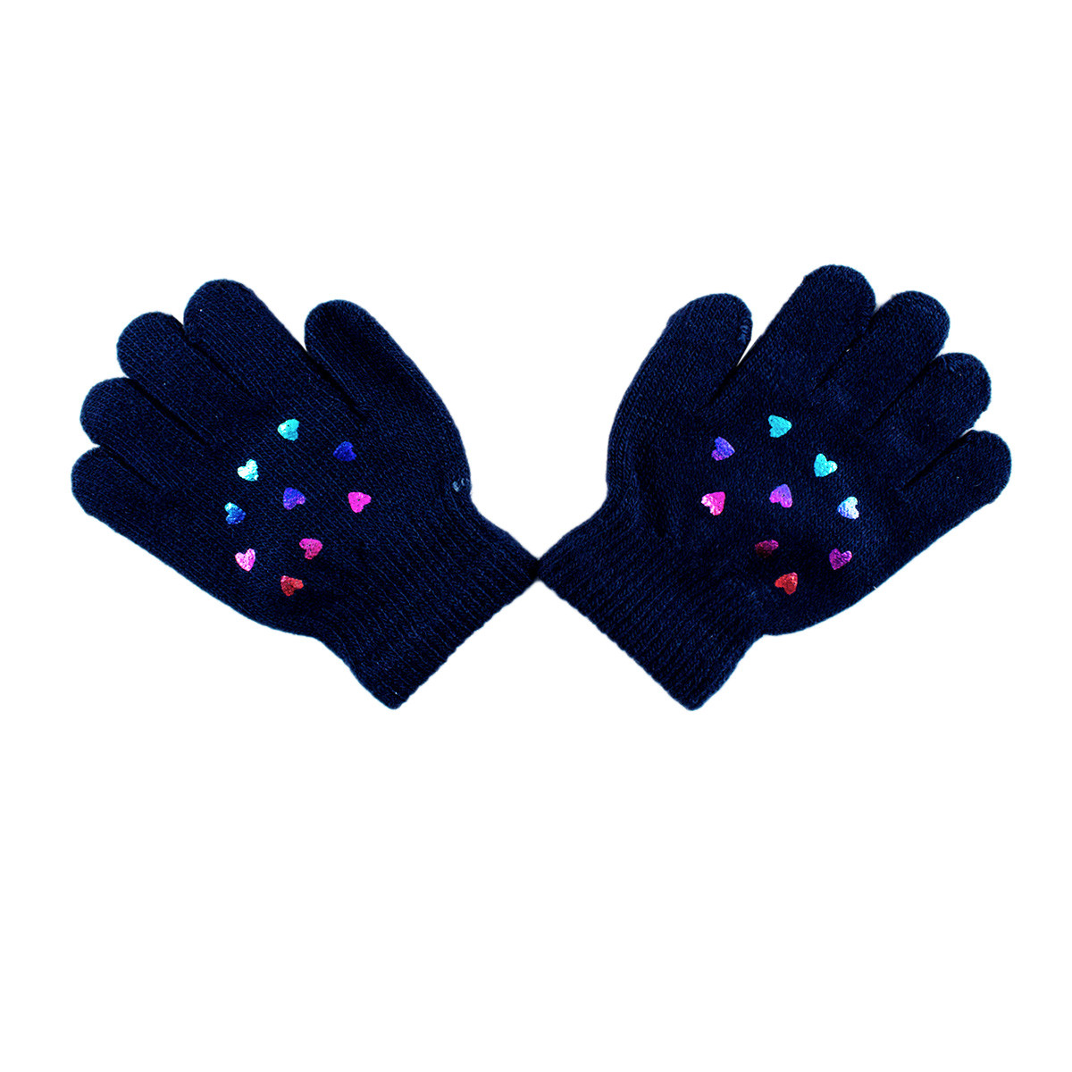 Детски ръкавици в тъмносиньо за момичета (10 - 18 см.)