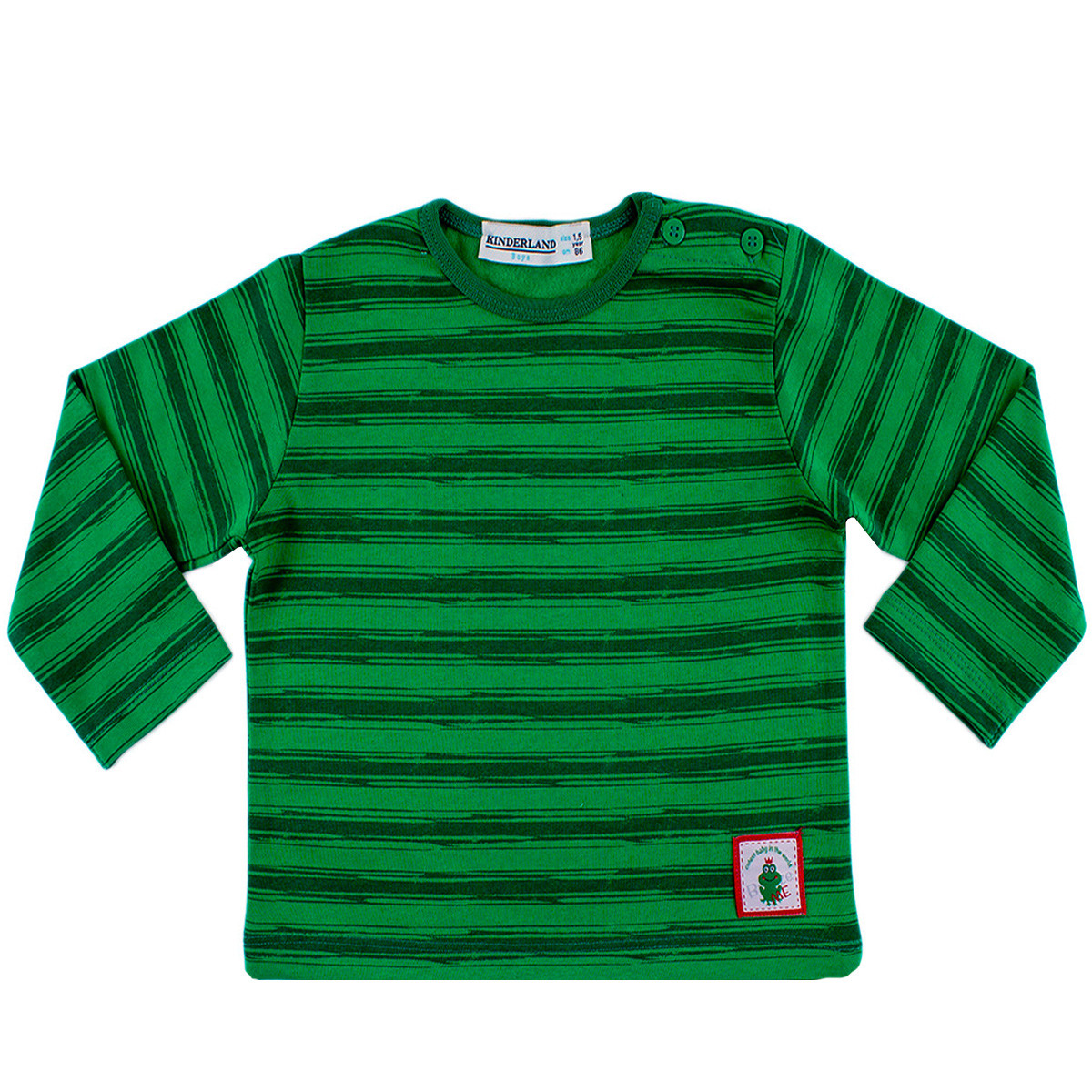 Памучна блуза в зелено райе (9 мес. - 3 год.)