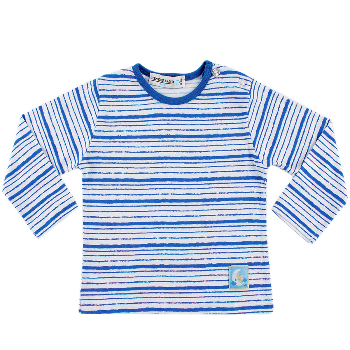 Памучна блуза в синьо райе (9 мес. - 3 год.)