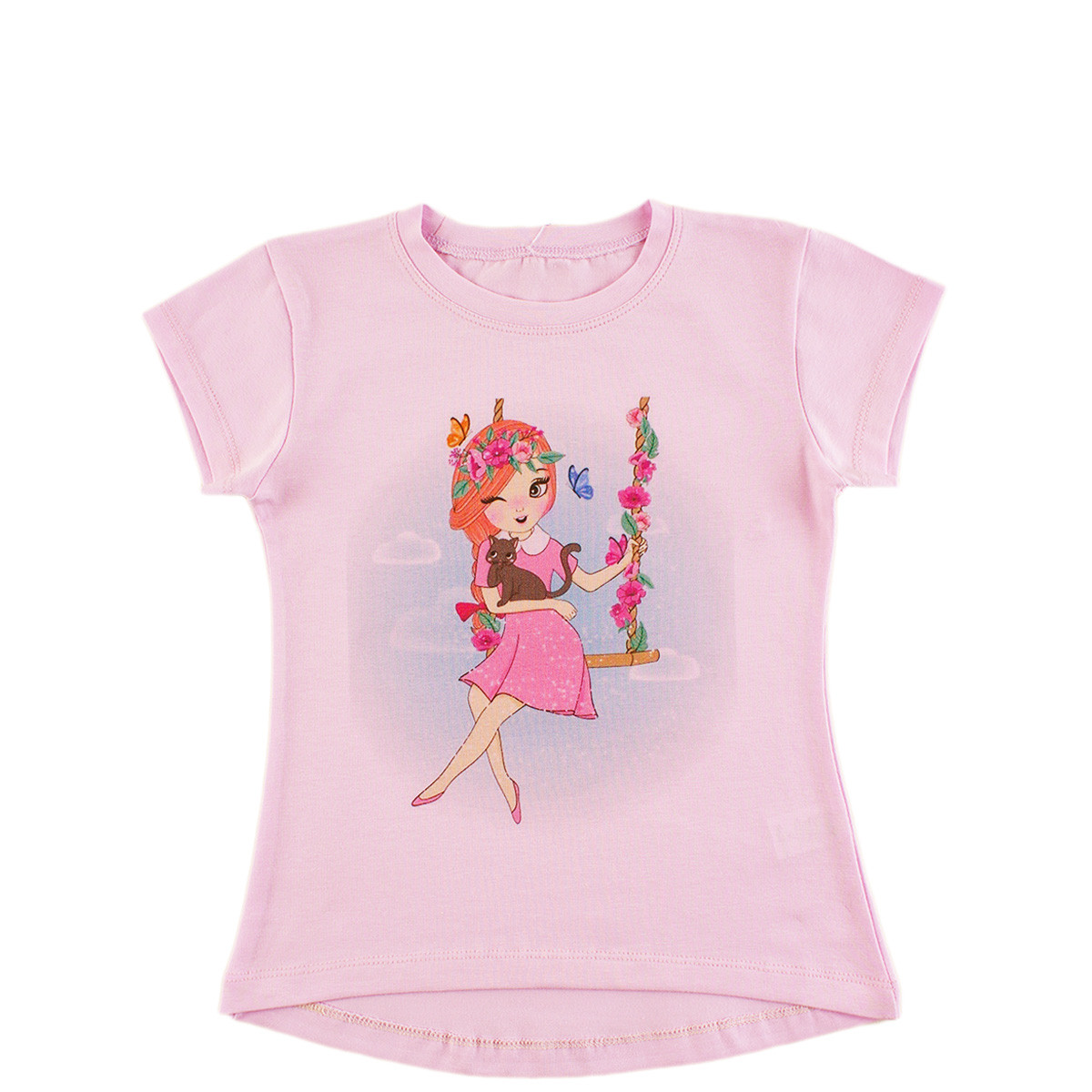 Тениска за момичета в светлолилаво (2 - 5 год.)