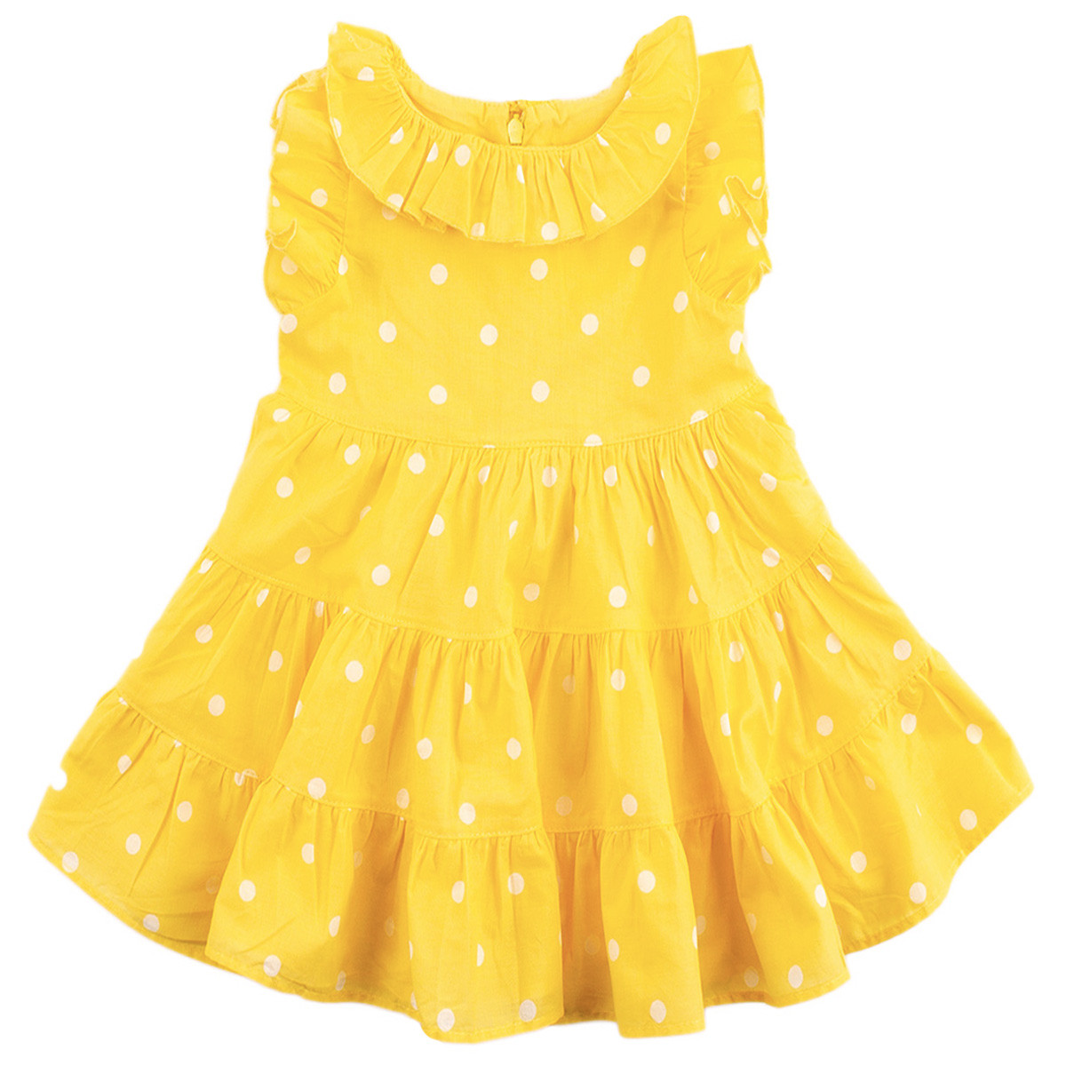 Детска лятна рокля "Карина" в жълто на точки