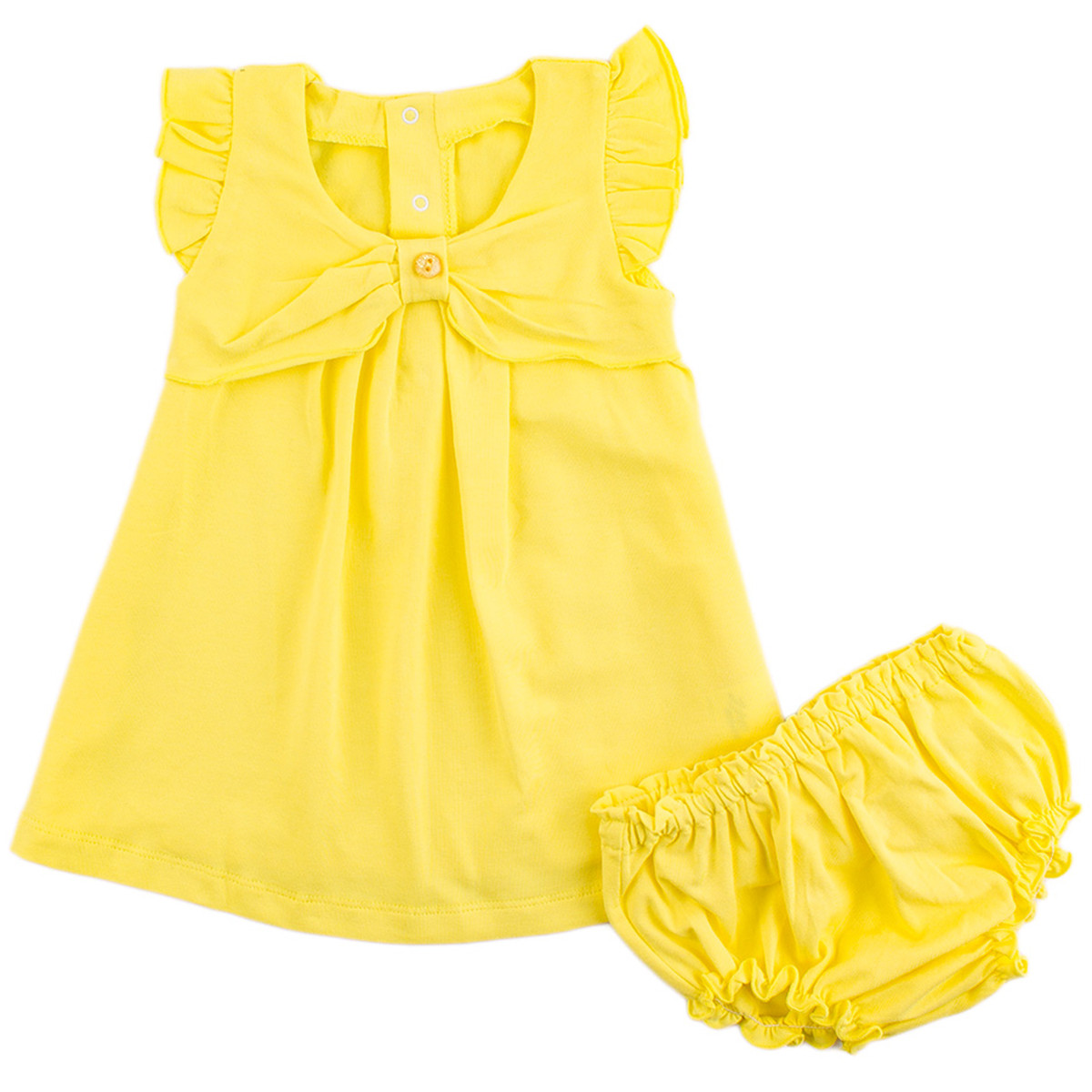 Бебешка лятна рокля с гащички в жълто