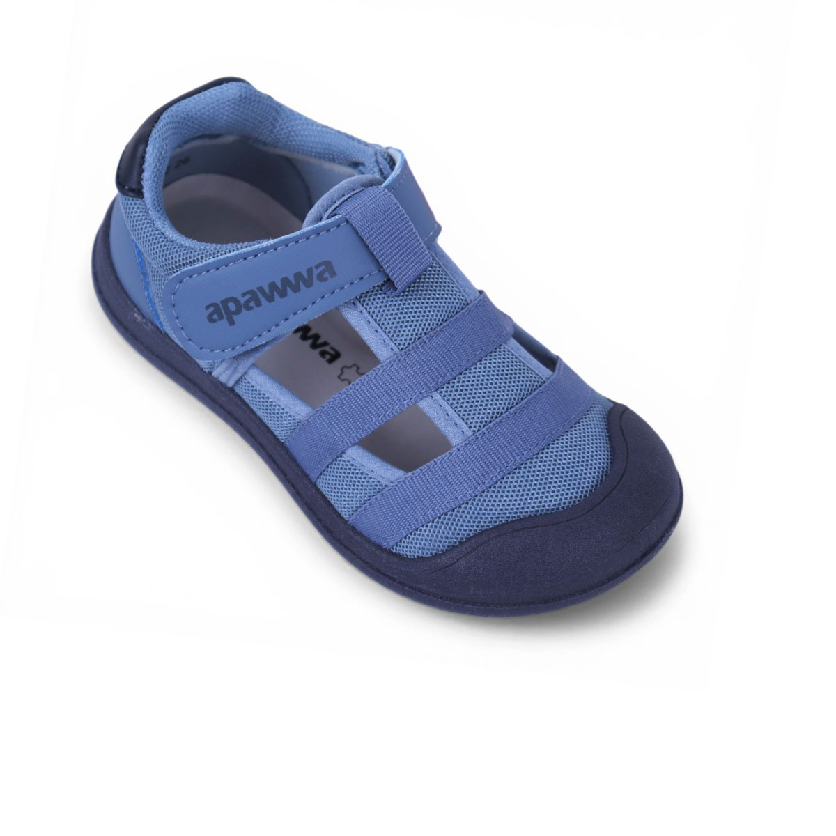 Анатомични отворени текстилни обувки в синьо