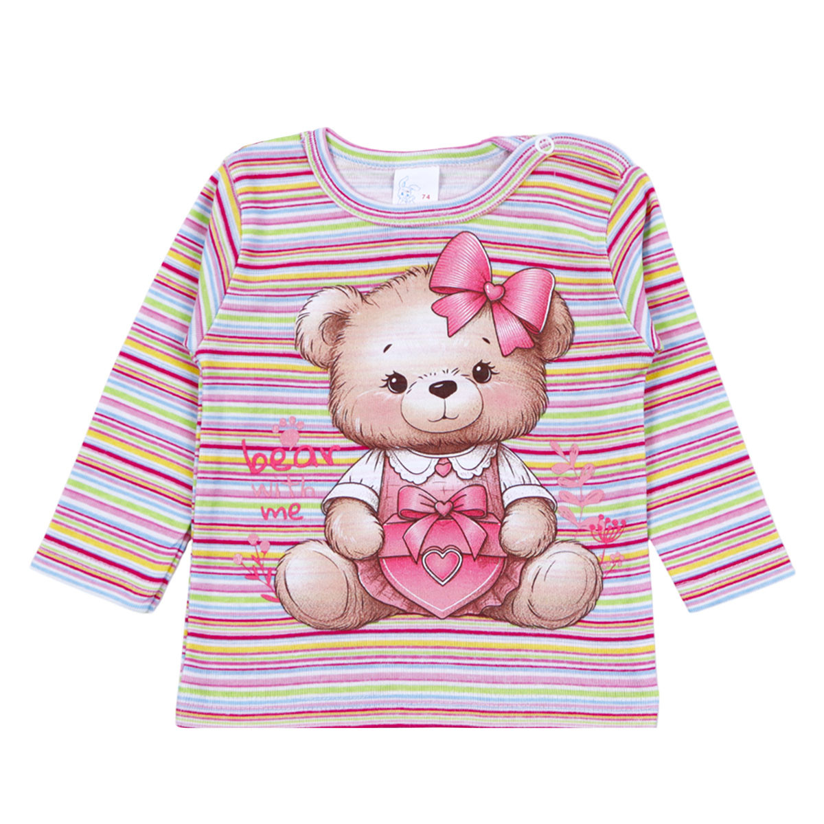 Бебешка блуза за момичета "Bear with me"