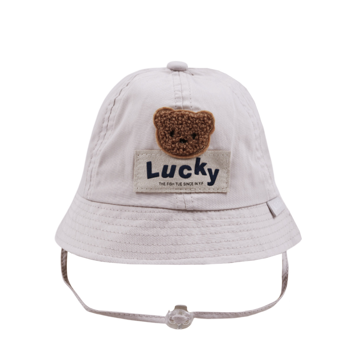 Бебешка лятна шапка "Lucky" в светлобежово