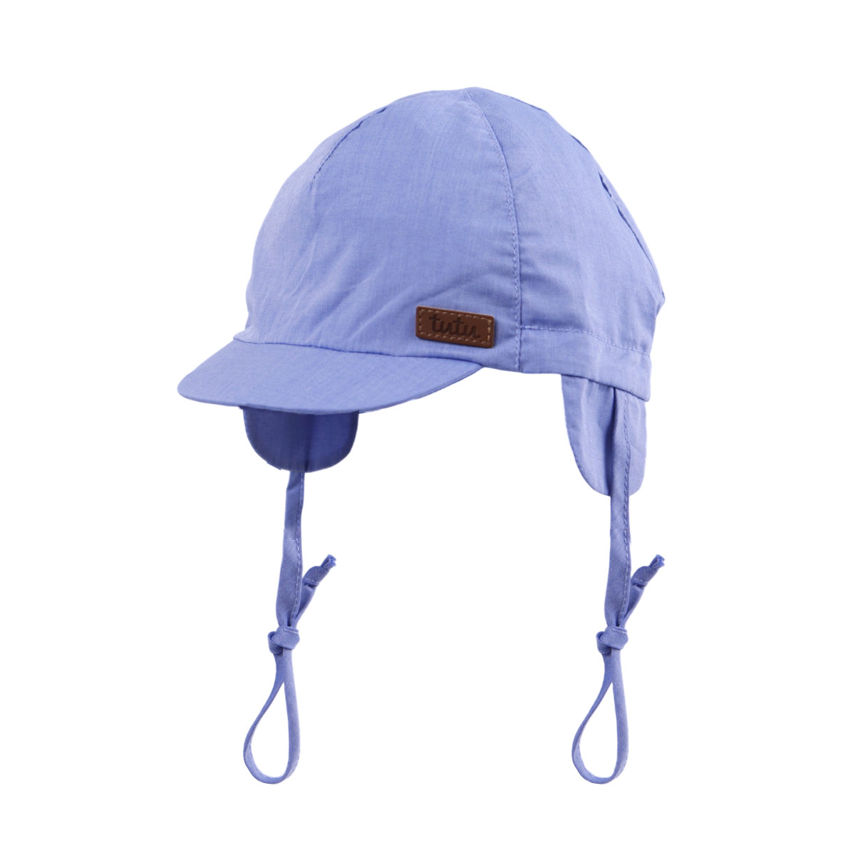 Бебешка шапка с мека козирка в синьо UV 30+ 