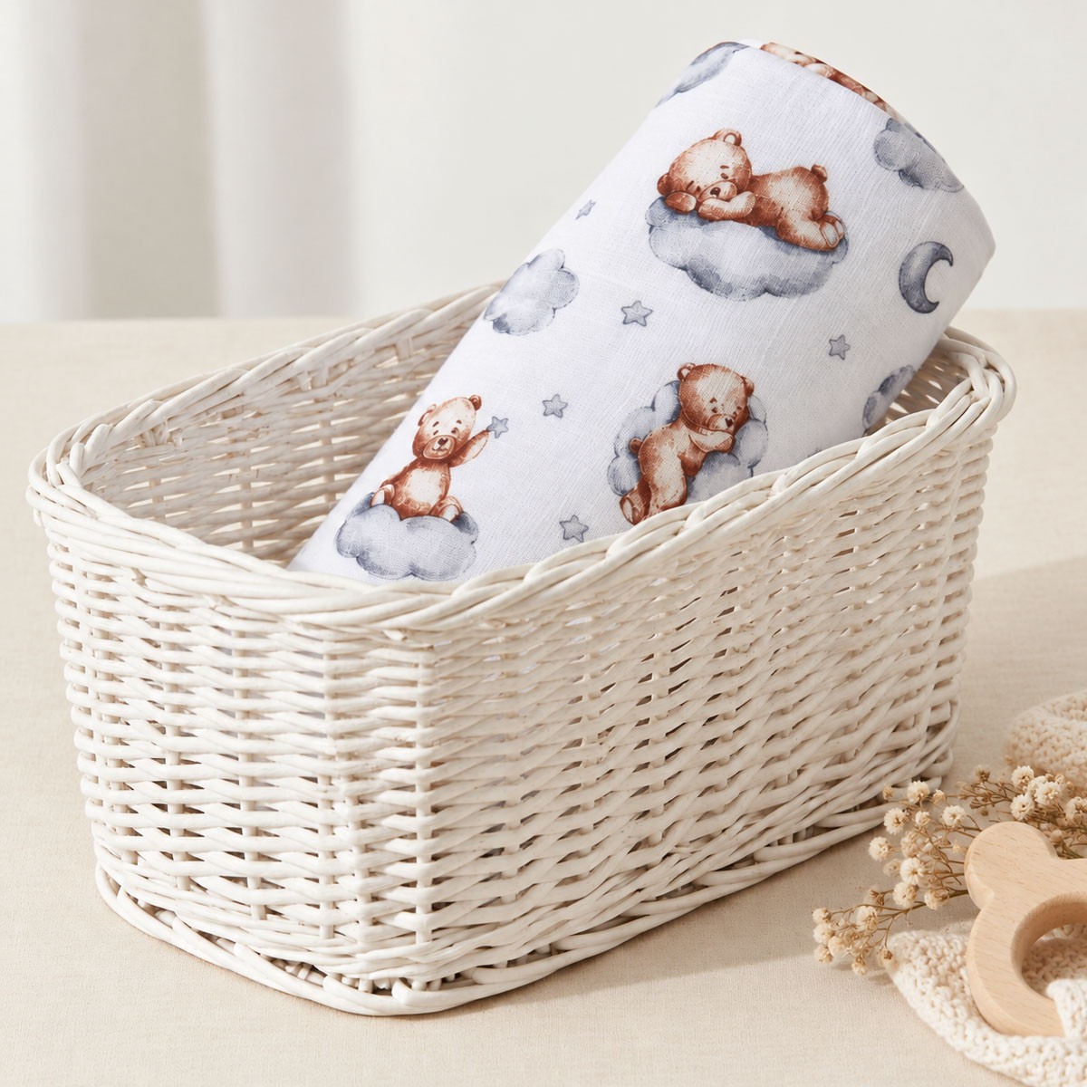 Бебешка муселинова пелена "Bear" 80 х 80 см